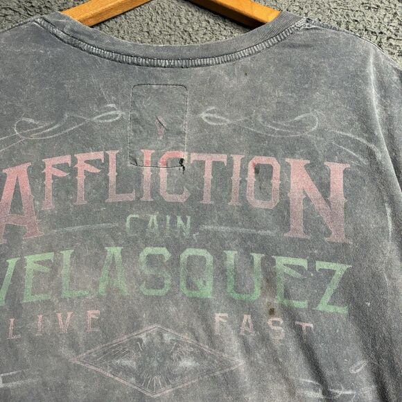 Affliction MMA UFC Cain Velasquez Distressed Mexico 2XL UFC 188 Walkout T-Shirt - Picture 8 of 16